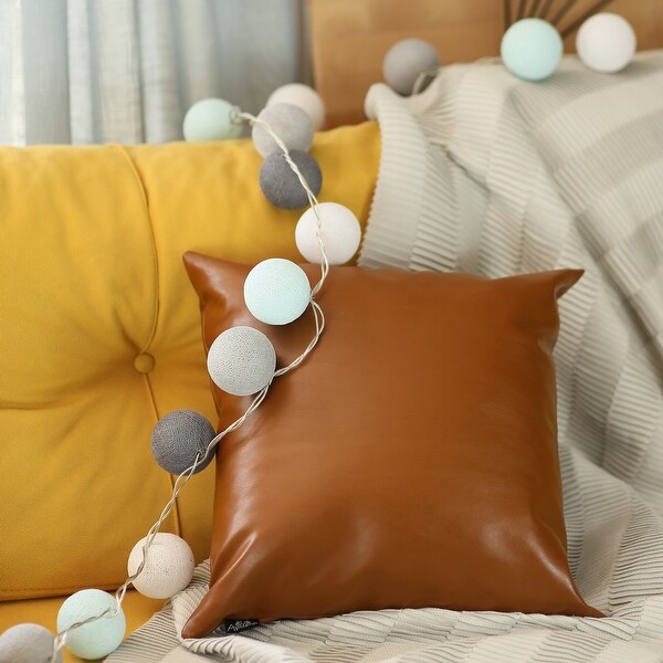 faux leather throw pillows