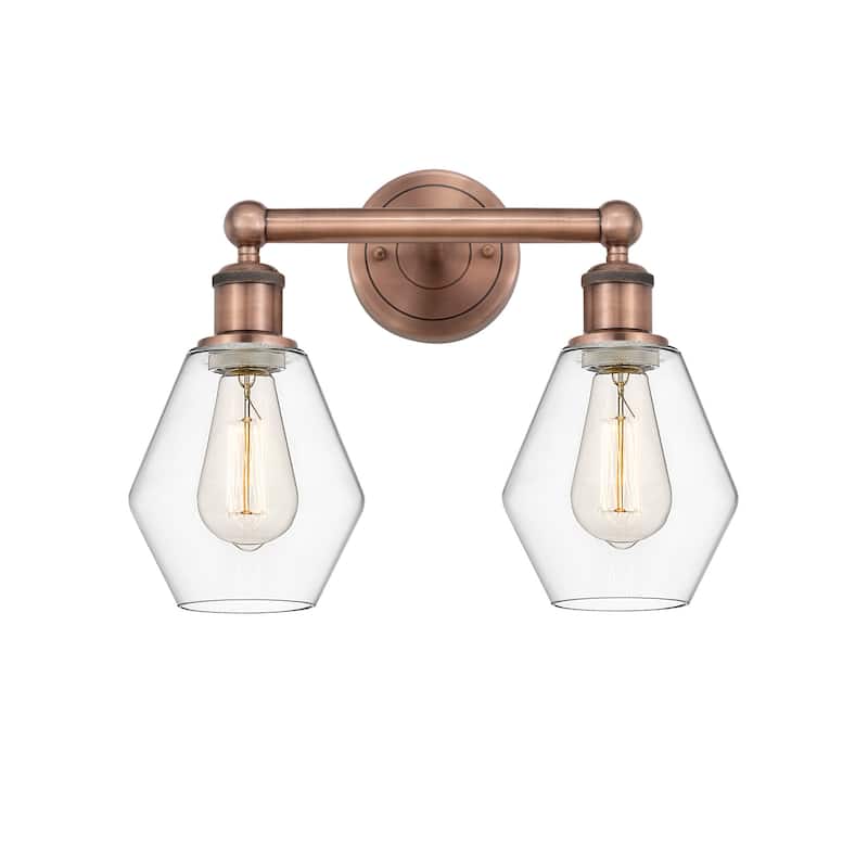 Innovations Lighting 616-2W-12-15 Cindyrella Vanity Cindyrella 2 Light - Antique Copper / Clear