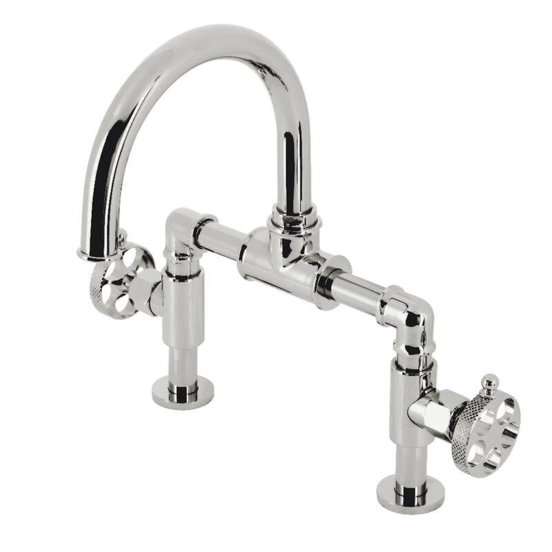 Kingston Brass KS217.RKX Webb 1.8 GPM Bridge Kitchen Faucet - Polished Nickel