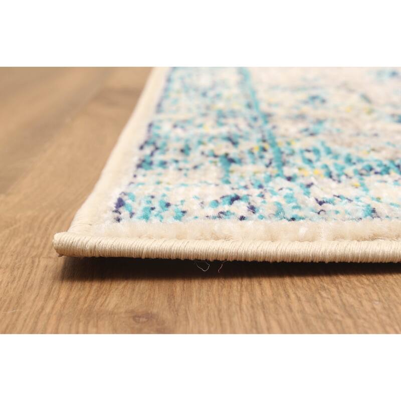 ECARPETGALLERY Machine Made Daria Blue Area Rug