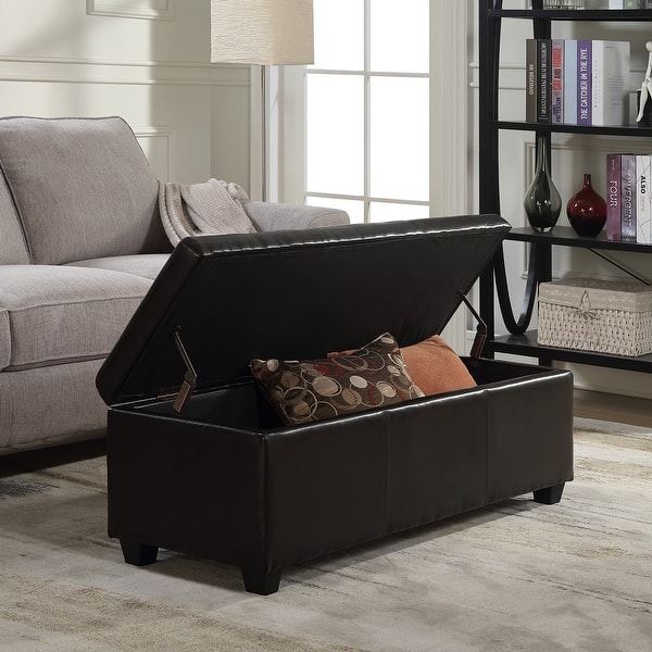 Shop Belleze 48 Storage Ottoman Luxury Bedroom Upholstered Faux