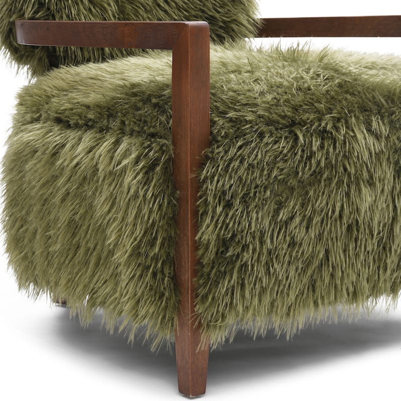Furniture of America Lumir Modern 28-inch Faux Fur Accent Arm Chair