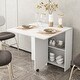 preview thumbnail 16 of 19, Foldable Kitchen Table, Rolling Wood Folding Dining Table on Wheels for Small Spaces