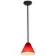 preview thumbnail 1 of 4, Access Lighting Martini - E26 LED Rod Pendant - Oil Rubbed Bronze Finish - Red Glass Shade Red