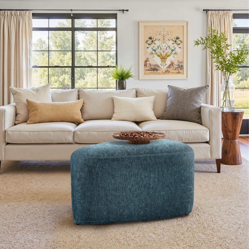 26" Footstools and Ottomans, Modern Fabric Pouf Ottoman