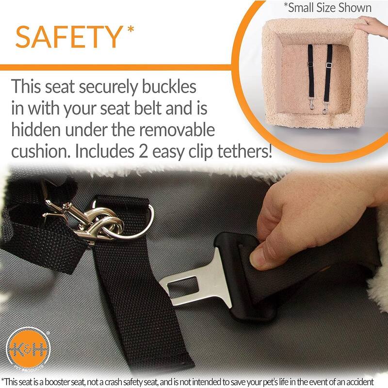 Bucket Booster Rectangle Pet Car Seat - Small - Chocolate and Tan