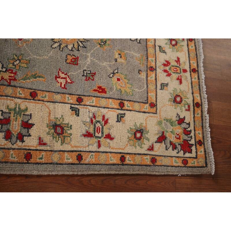 Floral Oushak Oriental Accent Rug Hand-Knotted Wool Carpet - 3'6" x 4'9"