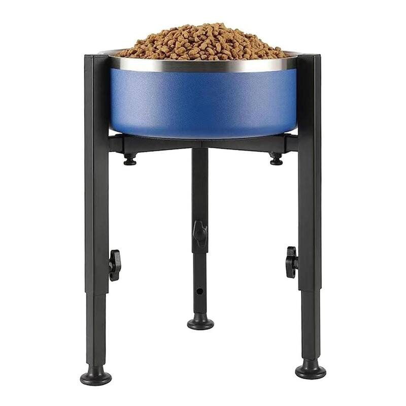 Dog Food Bowl Stand , Adjustable Puppy Bowl Holder - 9"x6"x3" - Black - 9"x6"x3"