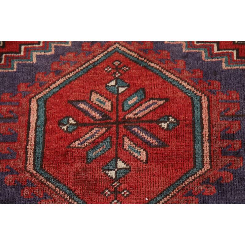 Ardebil Persian Vintage Runner Rug Handmade Wool Carpet - 3'4"x 10'6"
