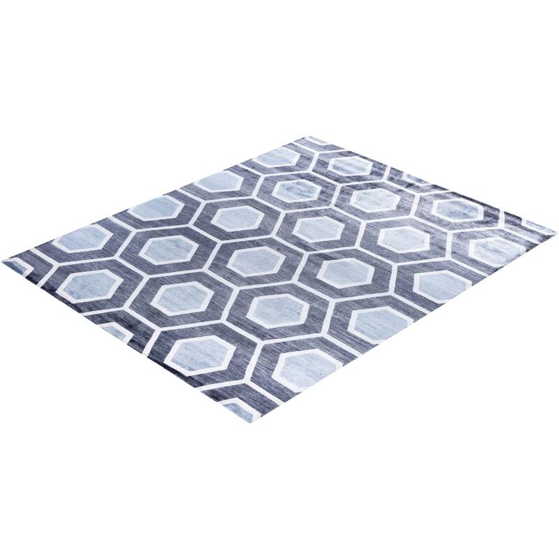 Modern One-of-a-Kind Hand-Knotted Area Rug, Gray - 8' 3" x 10' 2"