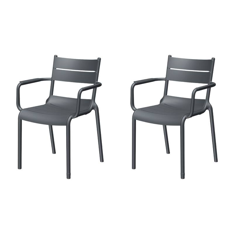 Naples Stackable Armchair, 2 Pcs - Dark Grey