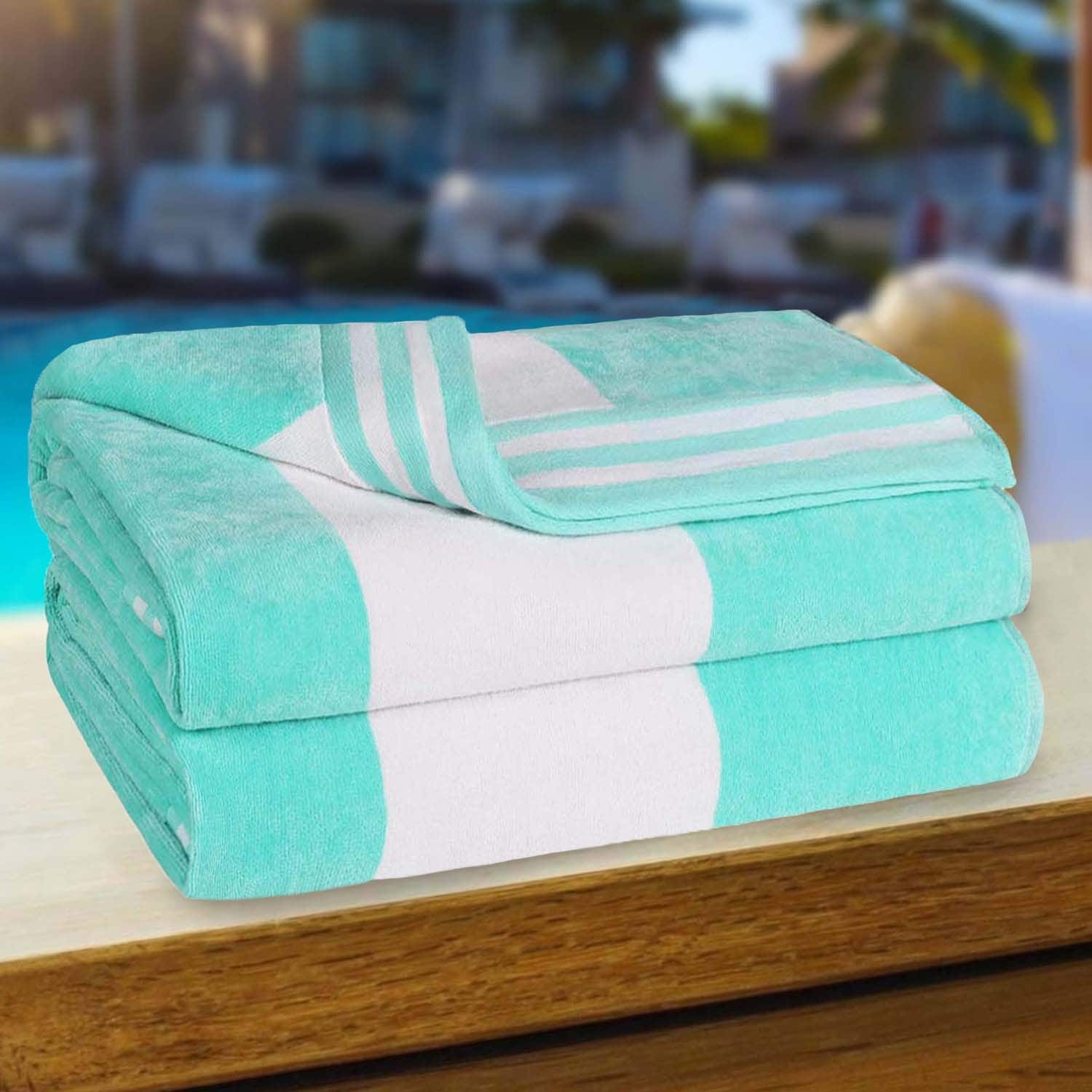 Cabana Stripe Oversized Cotton Beach 2 Piece Towel Set by - Picture 34 of 54