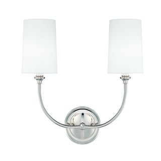 Libby Langdon for Crystorama Sylvan 2 Light Polished Nickel Sconce - 15.5'' W x 15.87'' H x 7'' D - 15.5'' W x 15.87'' H x 7'' D