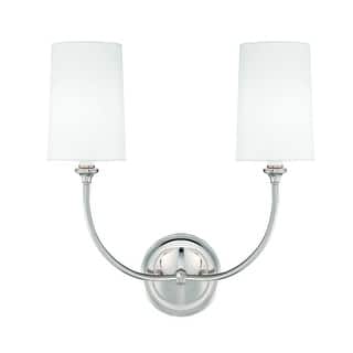 Libby Langdon for Crystorama Sylvan 2 Light Polished Nickel Sconce - 15.5'' W x 15.87'' H x 7'' D - 15.5'' W x 15.87'' H x 7'' D