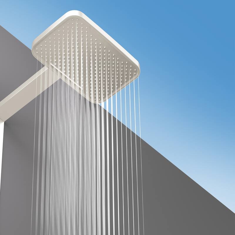 Exposed Tub and Shower Faucet with Hand Shower Brass Thermostatic Brass Wall Mount Complete Shower System with Waist Massage