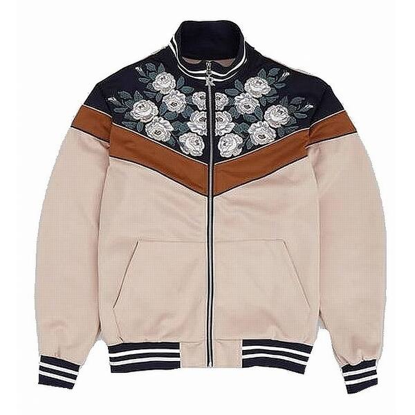 Shop Reason Mens Jacket Beige Size Large L Floral Jardin Track