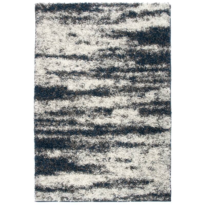 World Rug Gallery Modern Abstract Design Plush Shag Area Rug