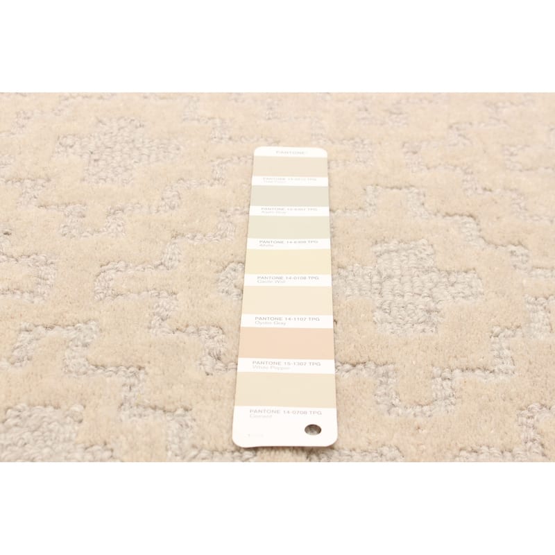 ECARPETGALLERY Hand Tufted Timeless Khaki Wool Rug - 5'0 x 7'7
