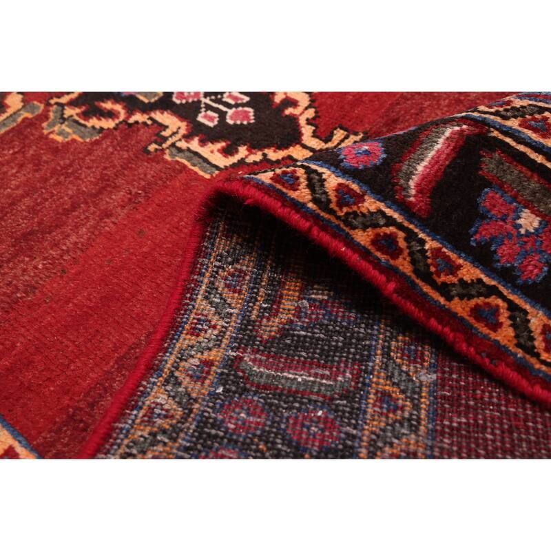 ECARPETGALLERY Hand-knotted Anatolian Vintage Dark Red Wool Rug - 3'7 x 10'1