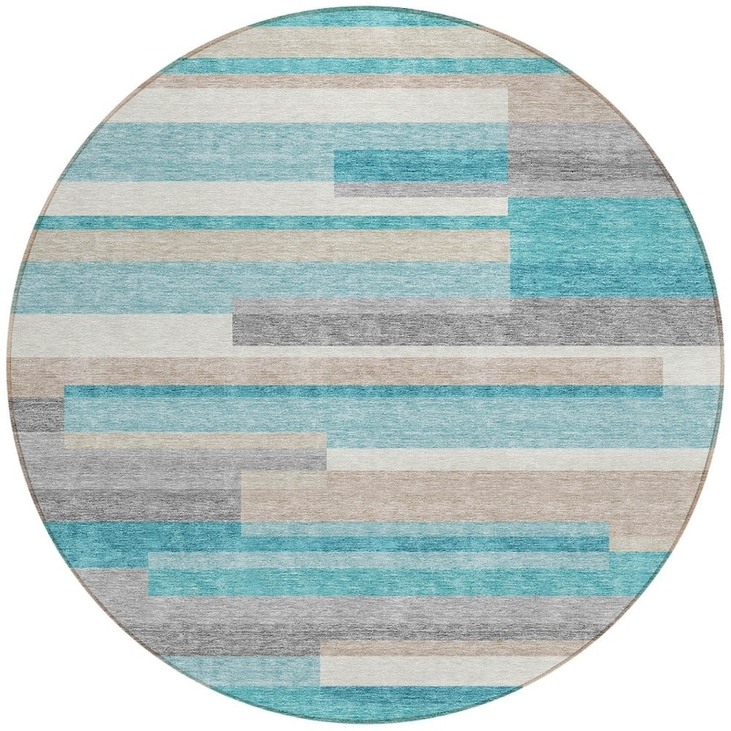 HomeRoots Striped Transitional Rectangle Outdoor Rug
