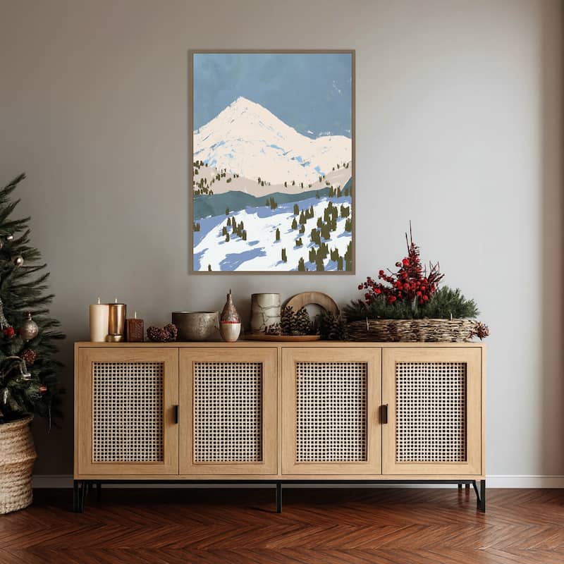 Bunny Slopes II by Jacob Green Framed Canvas Wall Art Print - Sylvie Dark Gold