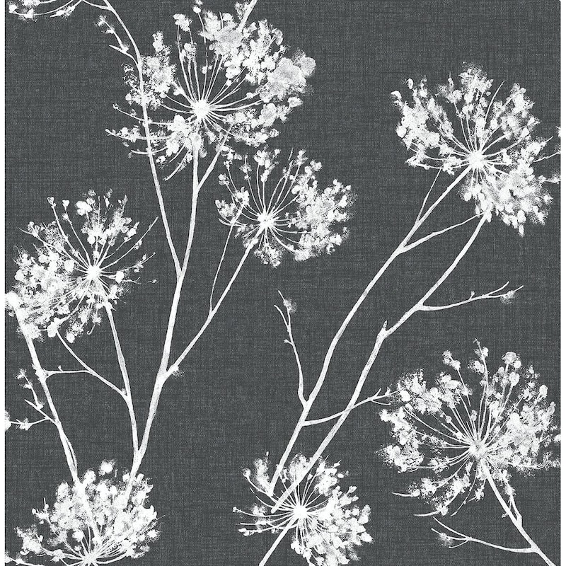 Seabrook Designs One O'Clocks Prepasted Wallpaper - 20.5 in. W x 33 ft. L - Charcoal