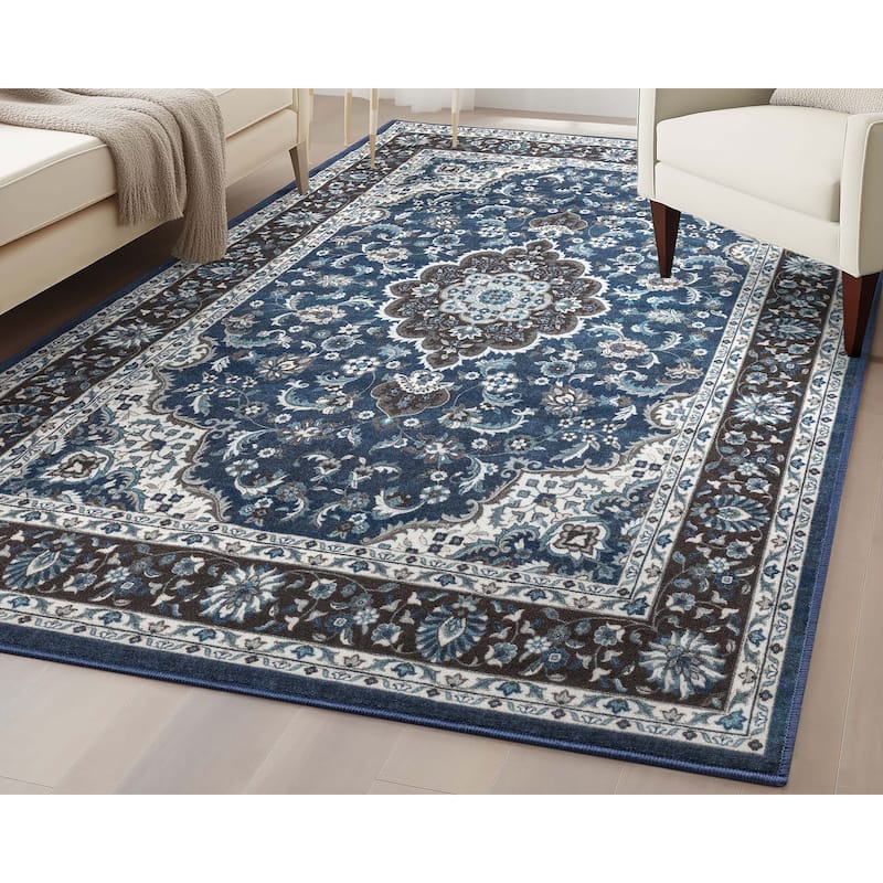 Well Woven Kings Court Gene Traditional Medallion Persian Washable Rug