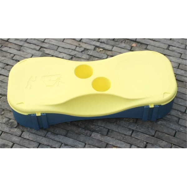 Portable Badminton Court w 2 Rackets Sport Outdoor - Yellow