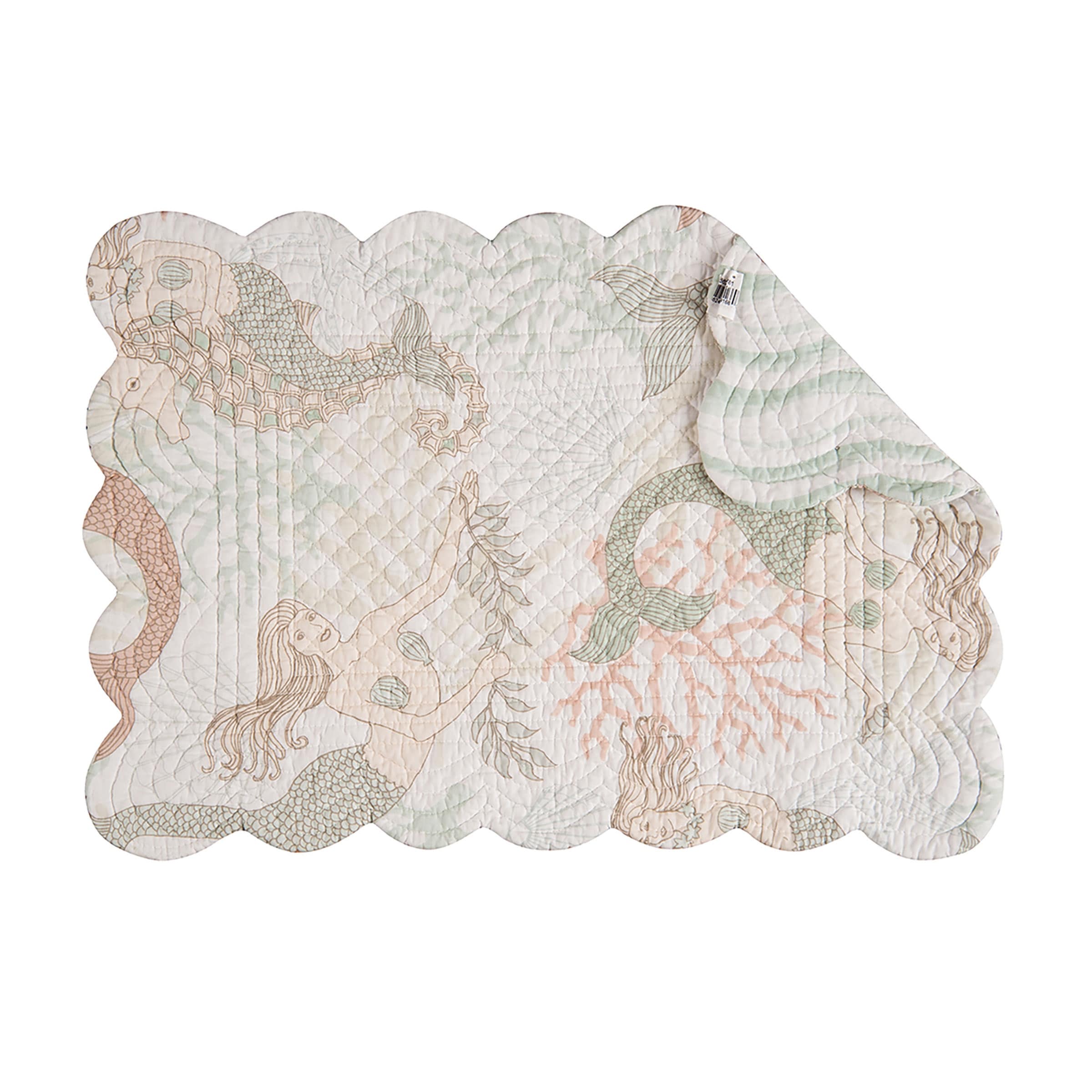 Mystic Echoes Cotton Quilted Rectangular Reversible Placemat Set of 6 - Set of 6