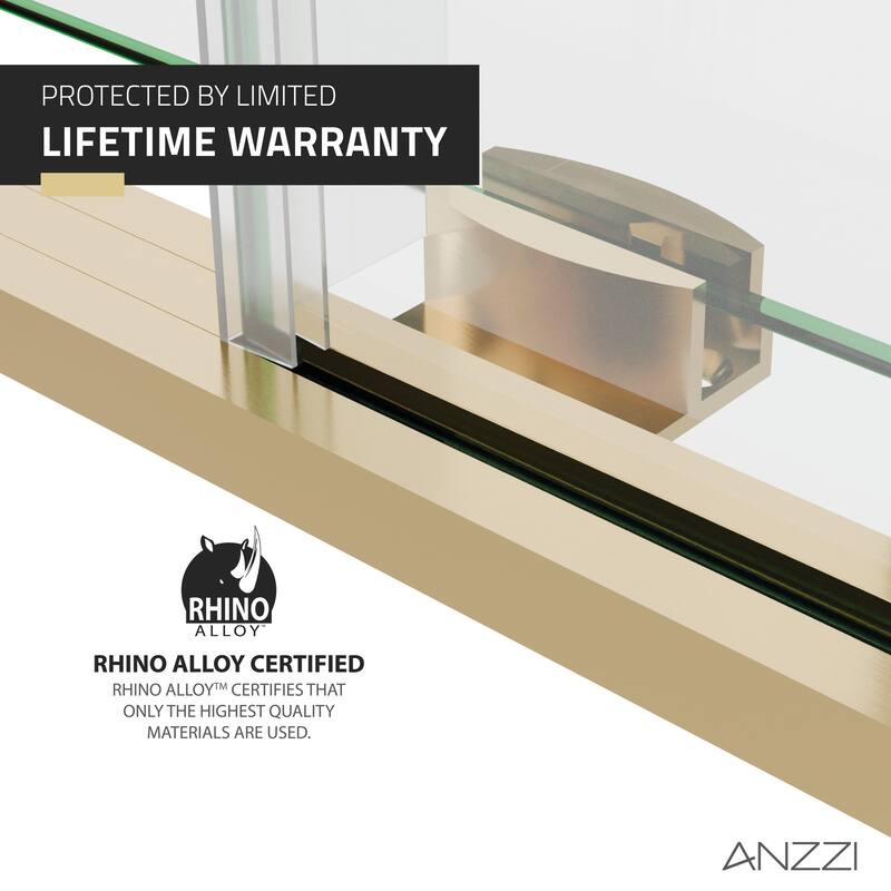 ANZZI Series 56 to 60 in. x 76 in. Frameless Shower Door with Sliding with Tsunami Guard Tempered Clear Glass