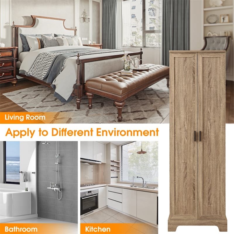 Storage Cabinet with Two Doors for Bathroom,Office,Adjustable Shelf