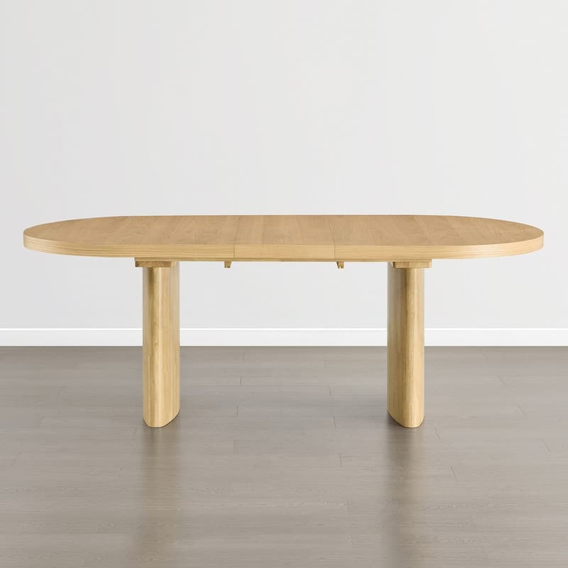 Spruce & Spring Modern 75" Extendable Oval Dining Table with Curved Base