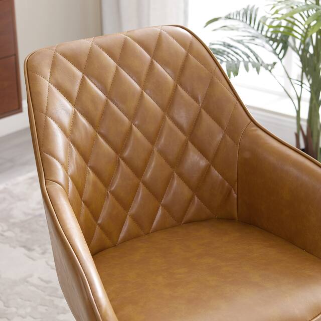 Art Leon Classical Swivel Office Accent Chair with Wood Legs
