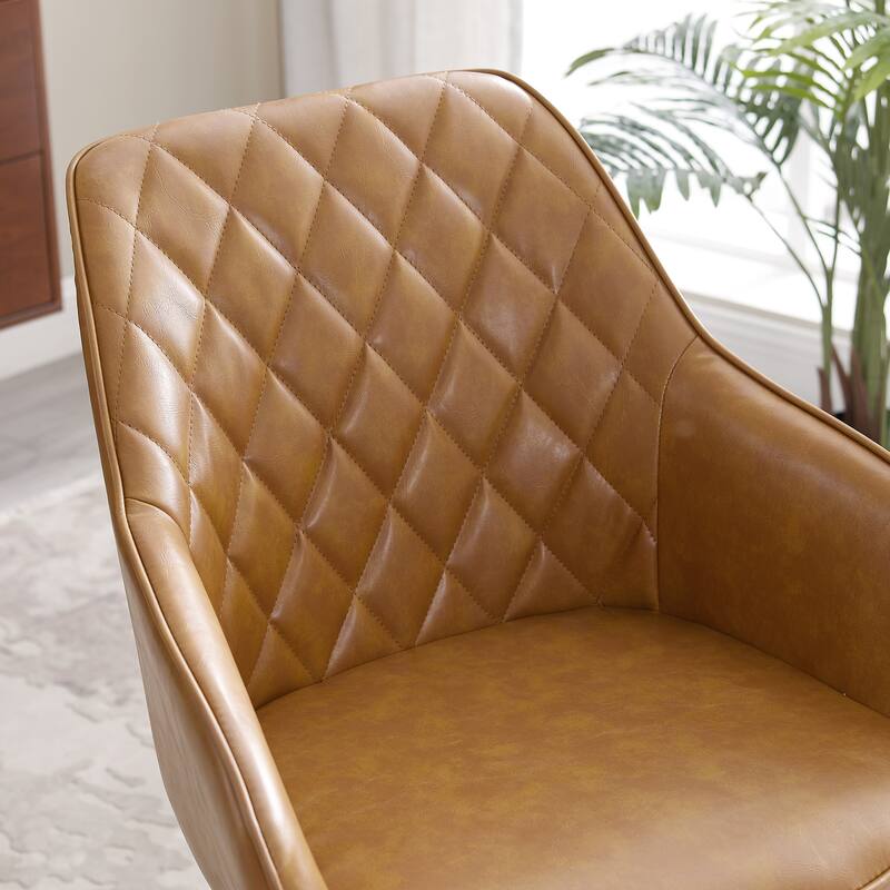Art Leon Classical Swivel Office Accent Chair with Wood Legs