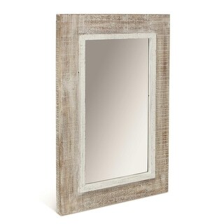Rectangular Rustic White Wash Finish Wall Mirror main image 0