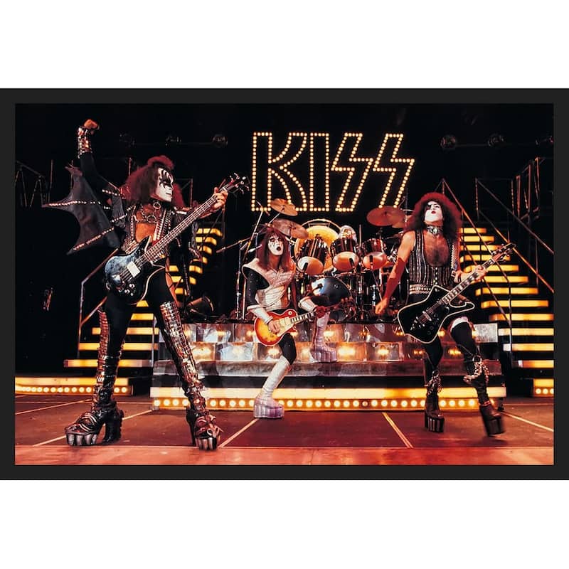 Kiss Live On Stage Framed Poster - 24 x 36 Inch