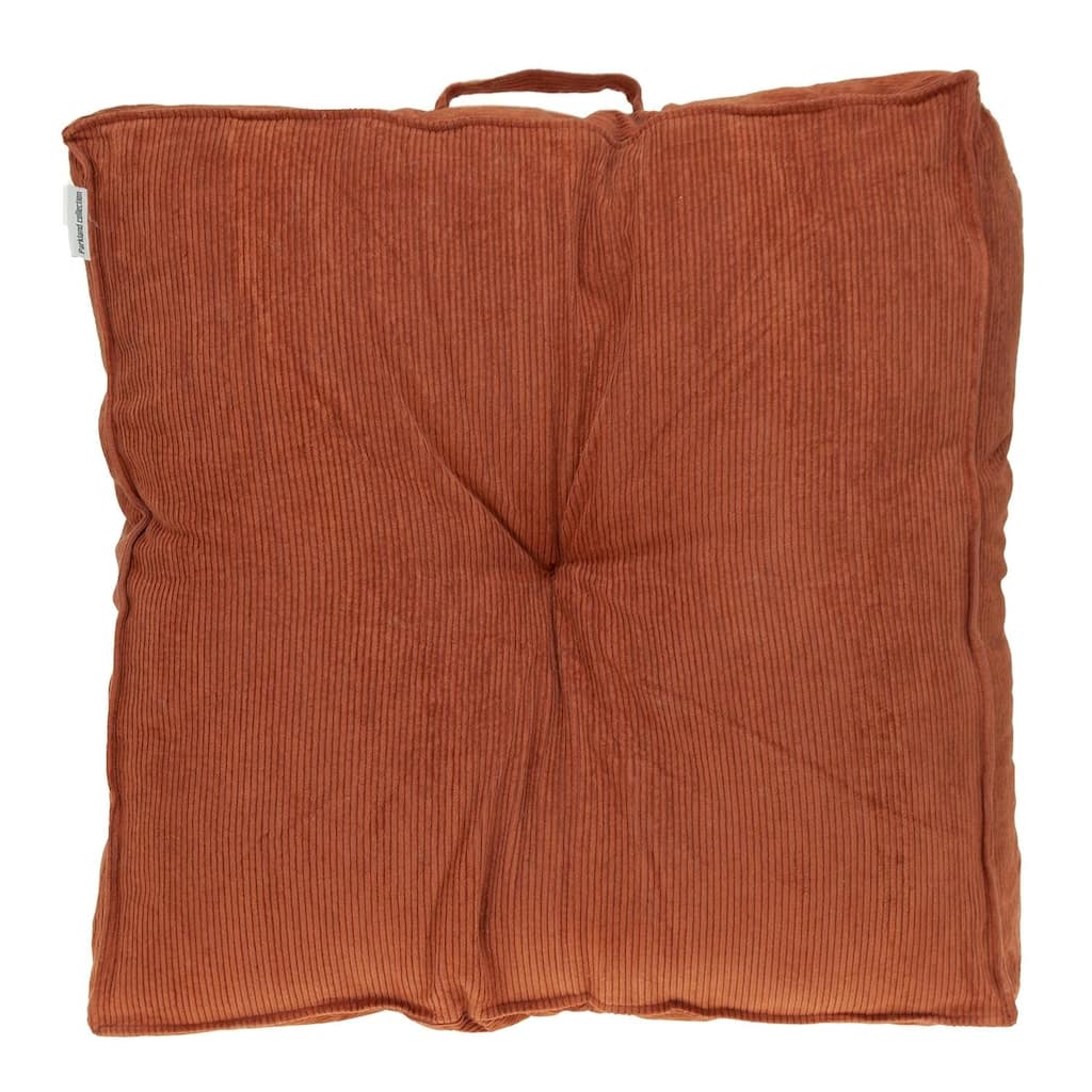 Corduroy Styled Burnt Orange Tufted Floor Pillow