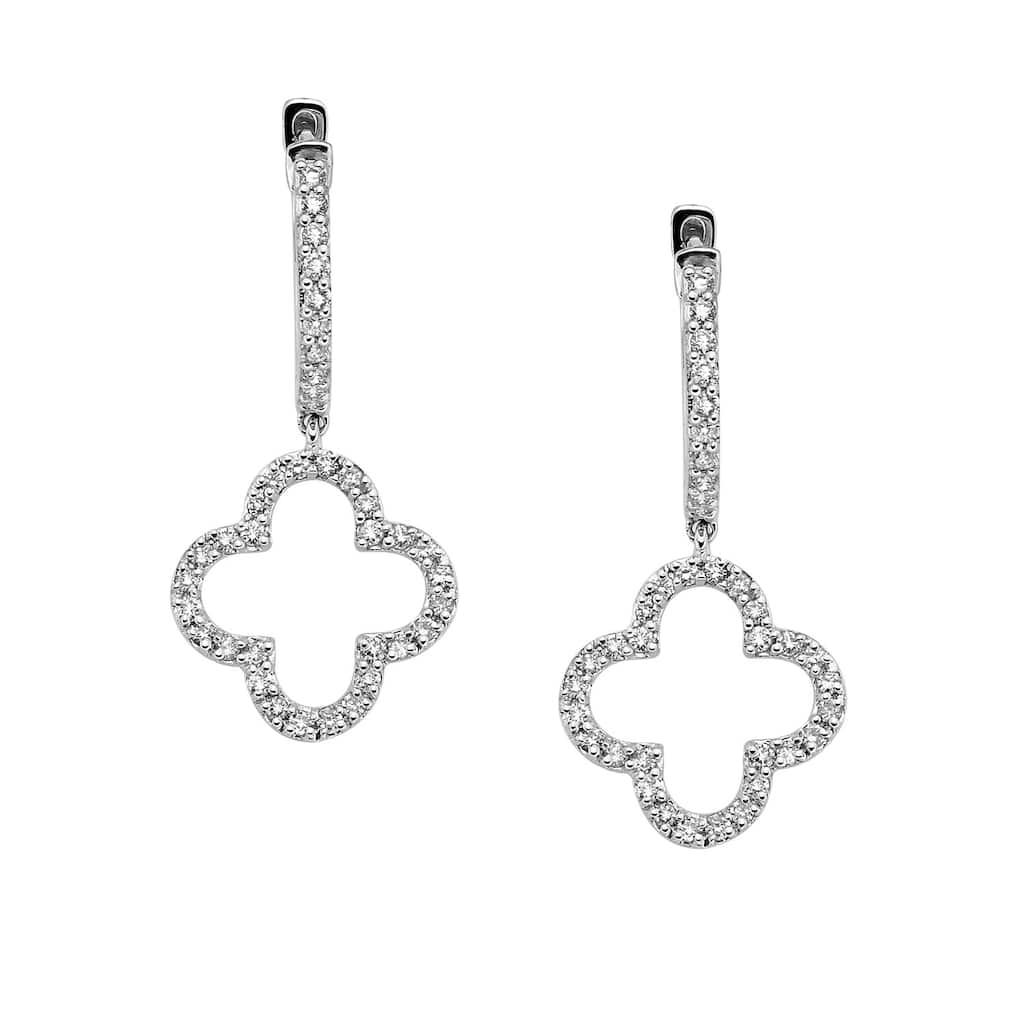 Auriya 14k White Gold 1/2ct TDW Diamond Dangle Earrings (H-I, SI1-SI2)