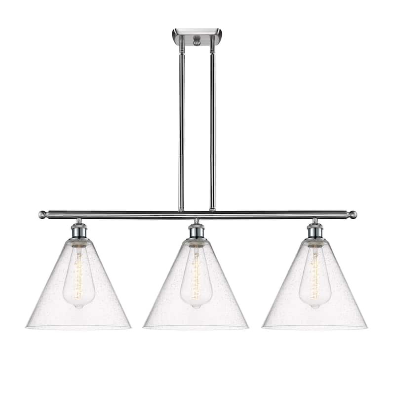 Innovations Lighting 516-3I-14-39 Berkshire Linear Berkshire 3 Light - Brushed Satin Nickel / Seedy