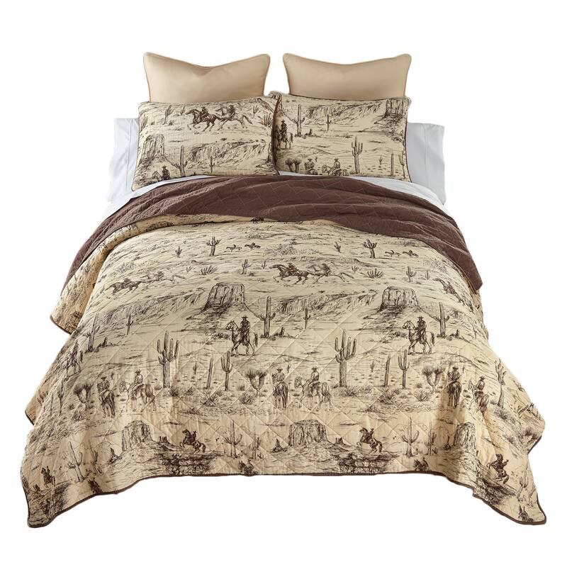 Donna Sharp Cowboy 3PC Cotton Quilt Set