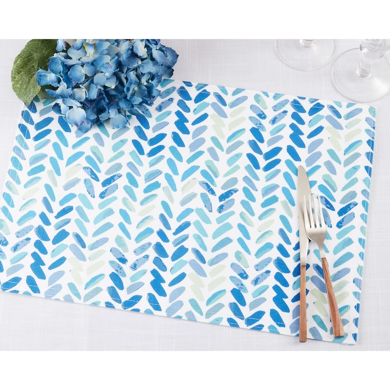 Watercolor Chevron Table Mats (Set of 4) - 13"x19"