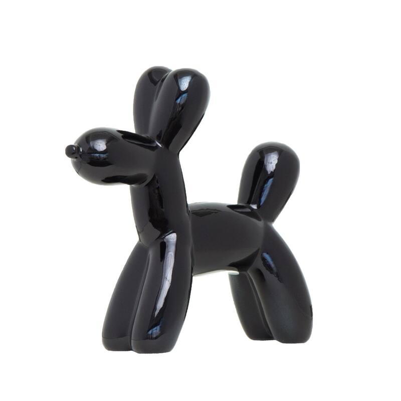 Interior Illusions Plus Mini Ceramic Dog Piggy Bank - 7.5in tall - Black