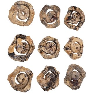 Uttermost 04381 Corkscrew 14" Tall Wood Abstract Sculpture - Set of 9