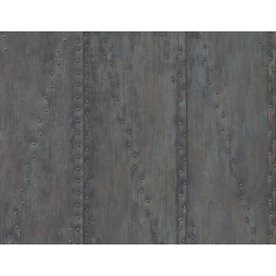 Seabrook Designs Faux Rusted Stud Panels Unpasted Wallpaper