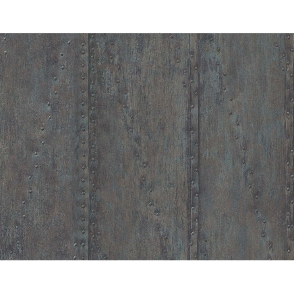 Seabrook Designs Faux Rusted Stud Panels Unpasted Wallpaper