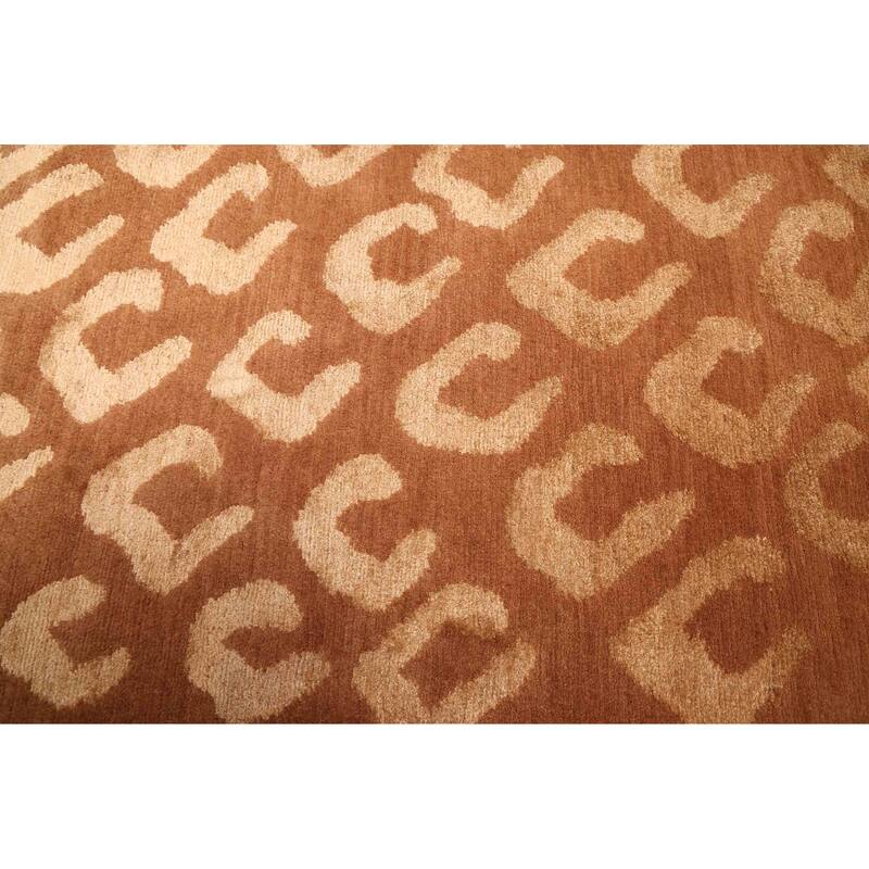 ECARPETGALLERY Hand-knotted Opulence Brown Silk, Wool Rug - 8'1 x 9'10