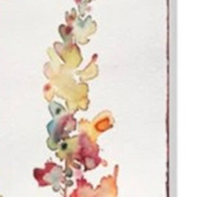 HomeRoots 42" Green Off White Orange And Yellow Solid Wood Watercolor Floral Garden Stake