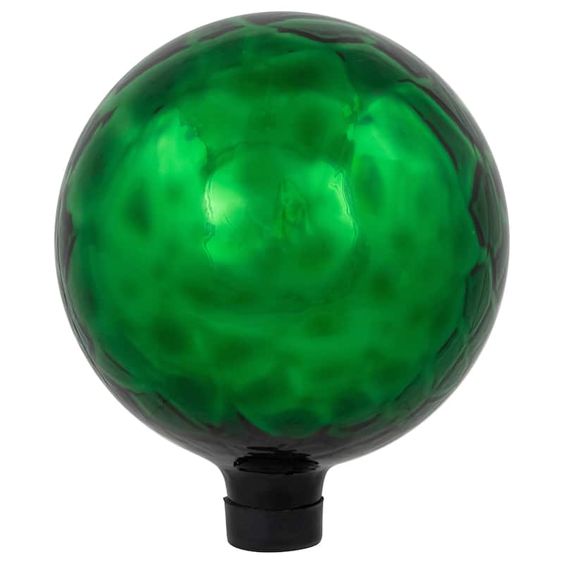 Turtle Shell Inspired Mirrored Outdoor Garden Gazing Ball 10" Green