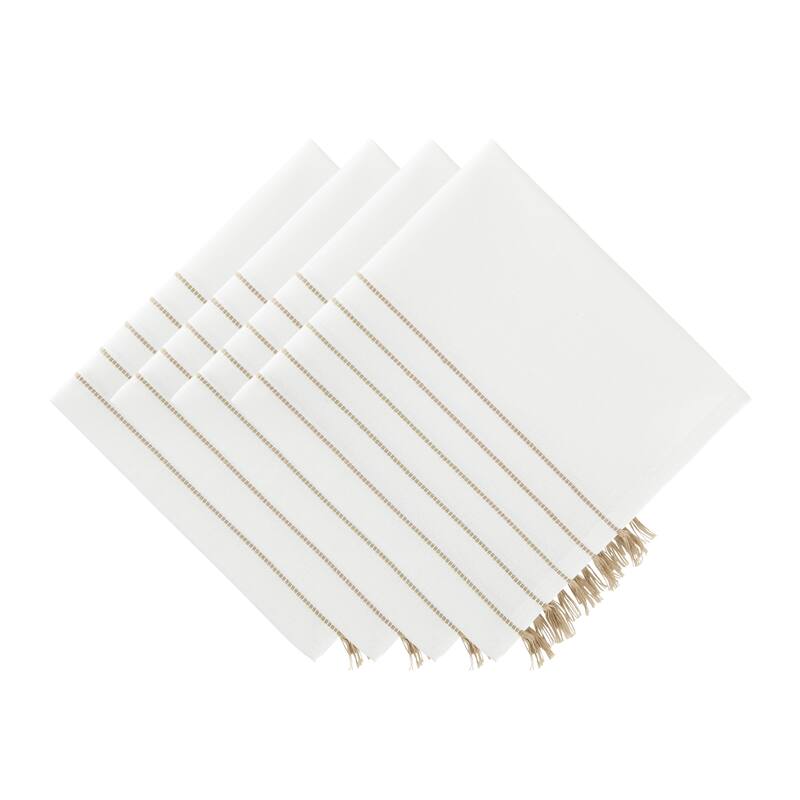 Navy and Off-White Stripe Tassel Napkin (Set of 4)