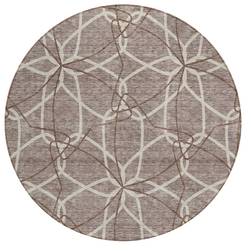 Machine Washable Indoor/ Outdoor Abstract Prism Chantille Rug